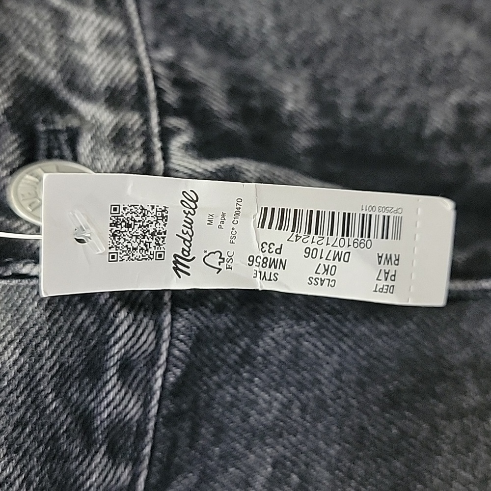 Madewell Low-Slung Straight Cargo Jeans Faded Black Baggy Slouchy Women’s W33P - Picture 14 of 17